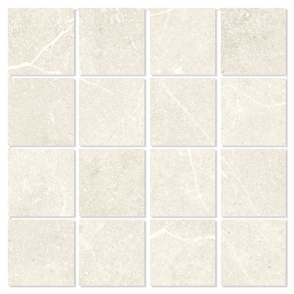 Mosaik Marmor Klinker Marblestone Ljusbeige Polerad 30x30 (7x7) cm